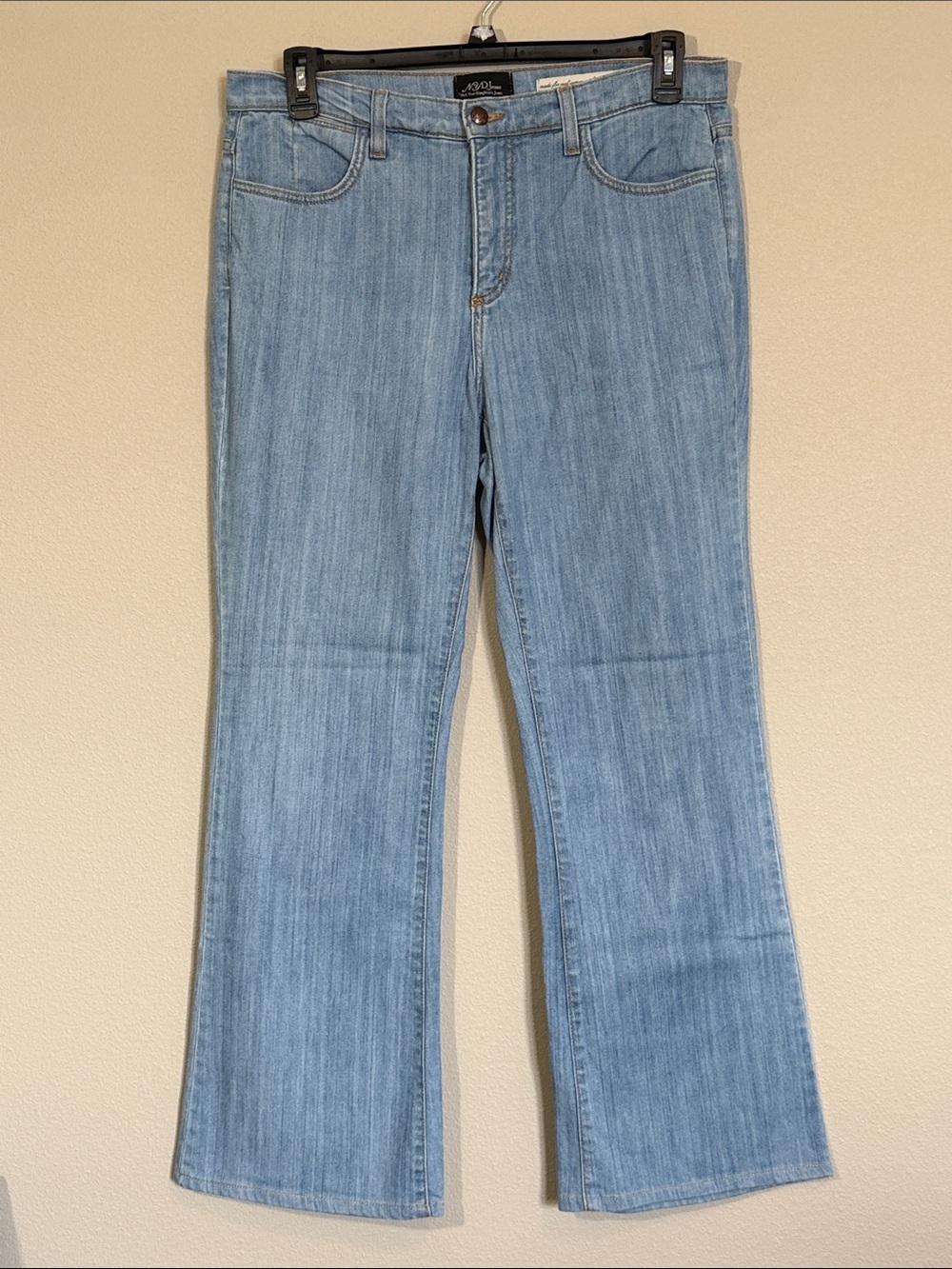 NYDJ Light Blue Wide Straight Leg Denim Jeans, size 12 NWOT